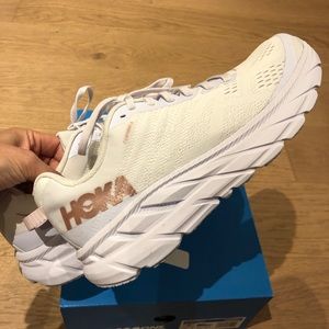 hoka clifton white rose gold